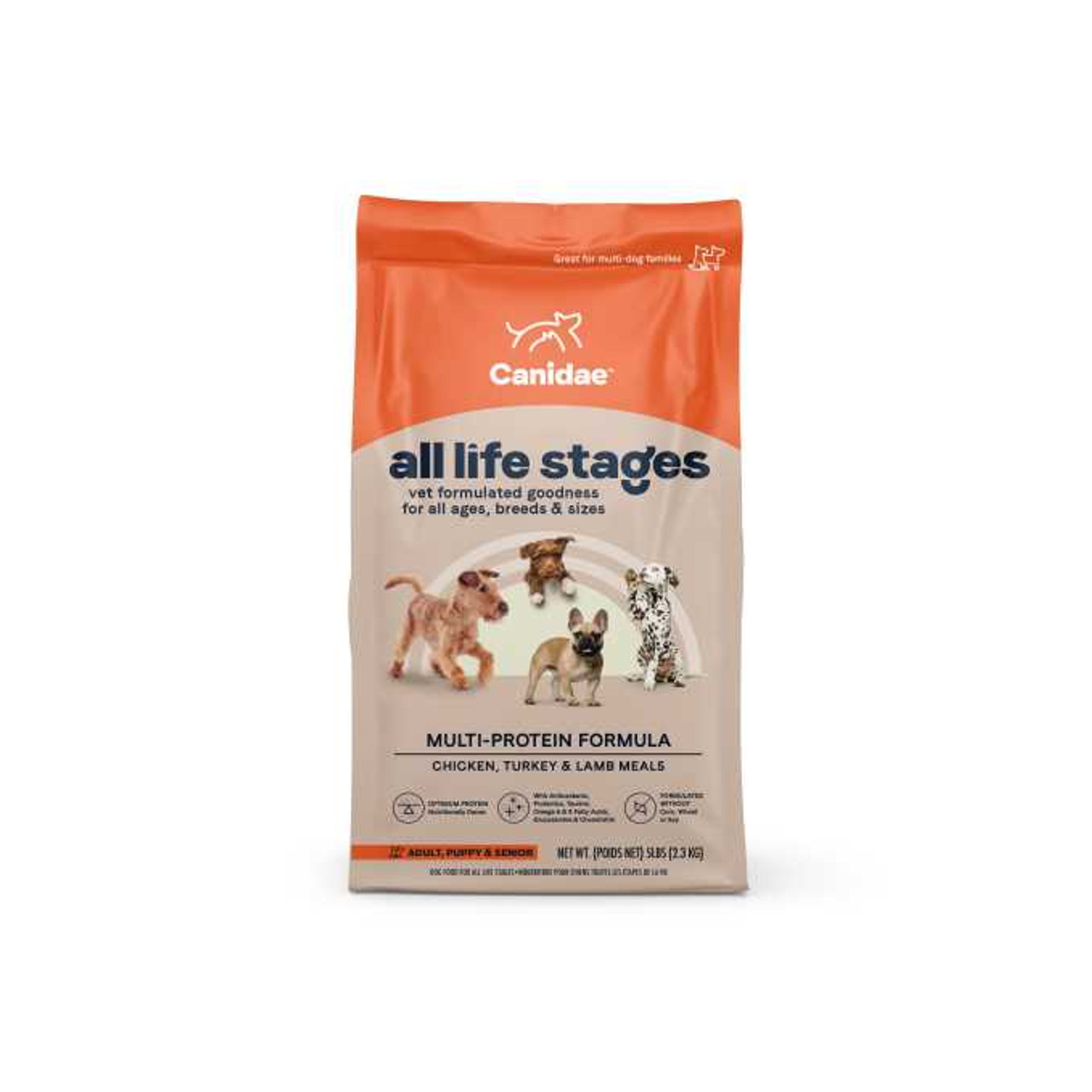 Canidae All Life Stages Multi-Protein Formula Dry Dog Food， 5 Lbs.