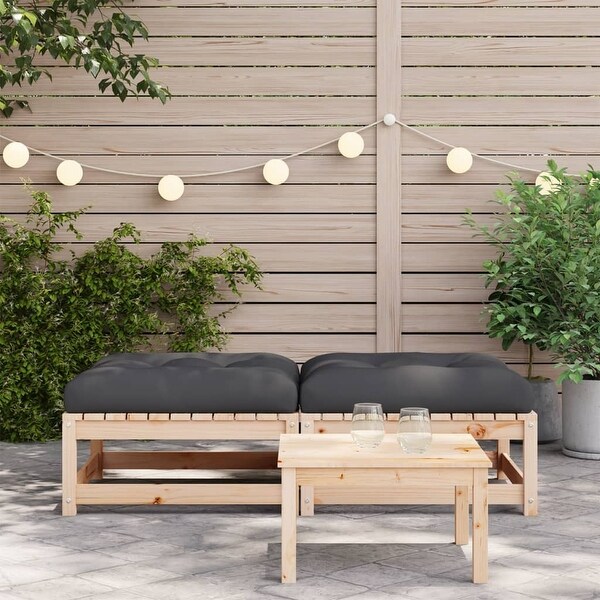 vidaXL Patio Furniture with Cushions Outdoor Sectional Seating Solid Wood Pine