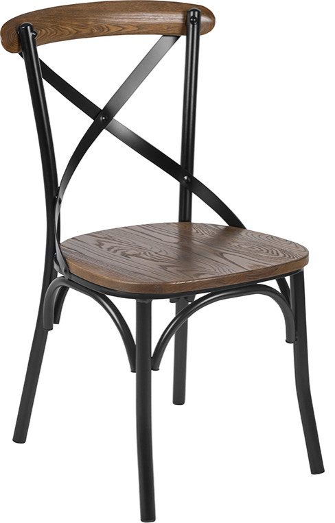 Black X Back Dining Chair   Industrial   Dining Chairs   by Homesquare  Houzz