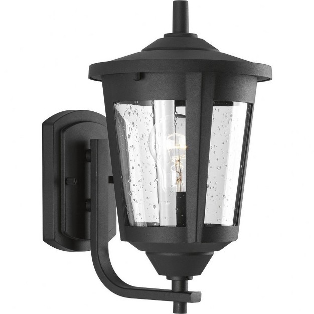 Progress Lighting East Haven 1 light Outdoor Wall Lantern Black Seeded Glass Shade