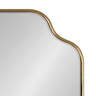 Kate and Laurel Plumley 36 in. H x 24 in. W Glam Irregular Framed Scalloped Gold Wall Mirror 220519