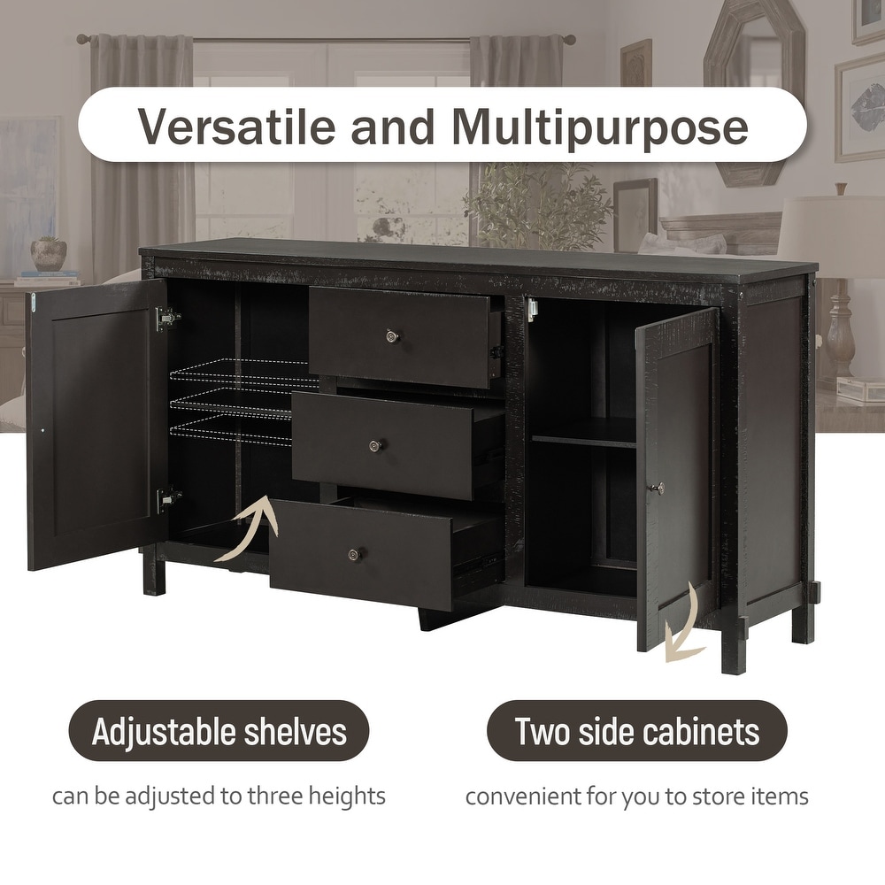 Buffet Cabinet Sideboard Console Table with Storage Cabinets   Drawers