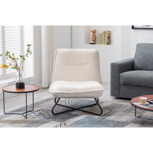 Modern Teddy Fabric Accent Armless Chair