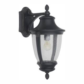 Home Decorators Collection Wilkerson 1-Light Black Outdoor Wall Lantern Sconce 23452