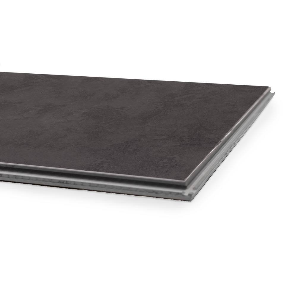 NewAge Products Slate Gray 28 MIL x 12 in. W x 23 in. L Click Lock Water Resistant Vinyl Tile Flooring (13.4 sqftcase) 12000