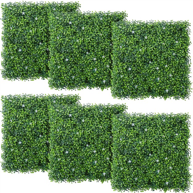 Yaheetech Pack Of 6 Faux Ivy Artificial Boxwood Panels Green