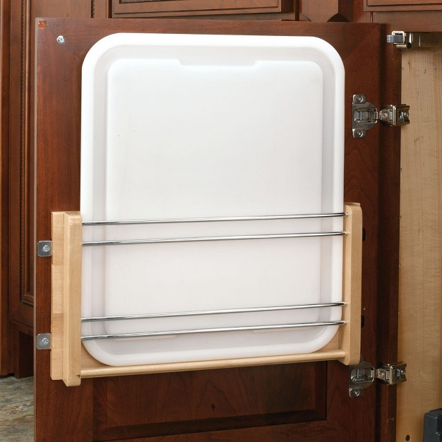 Rev a shelf Kitchen Cabinet Wood Door Mount Rack With Polymer Cutting Board For Standard Cabinets Or Larger Opening