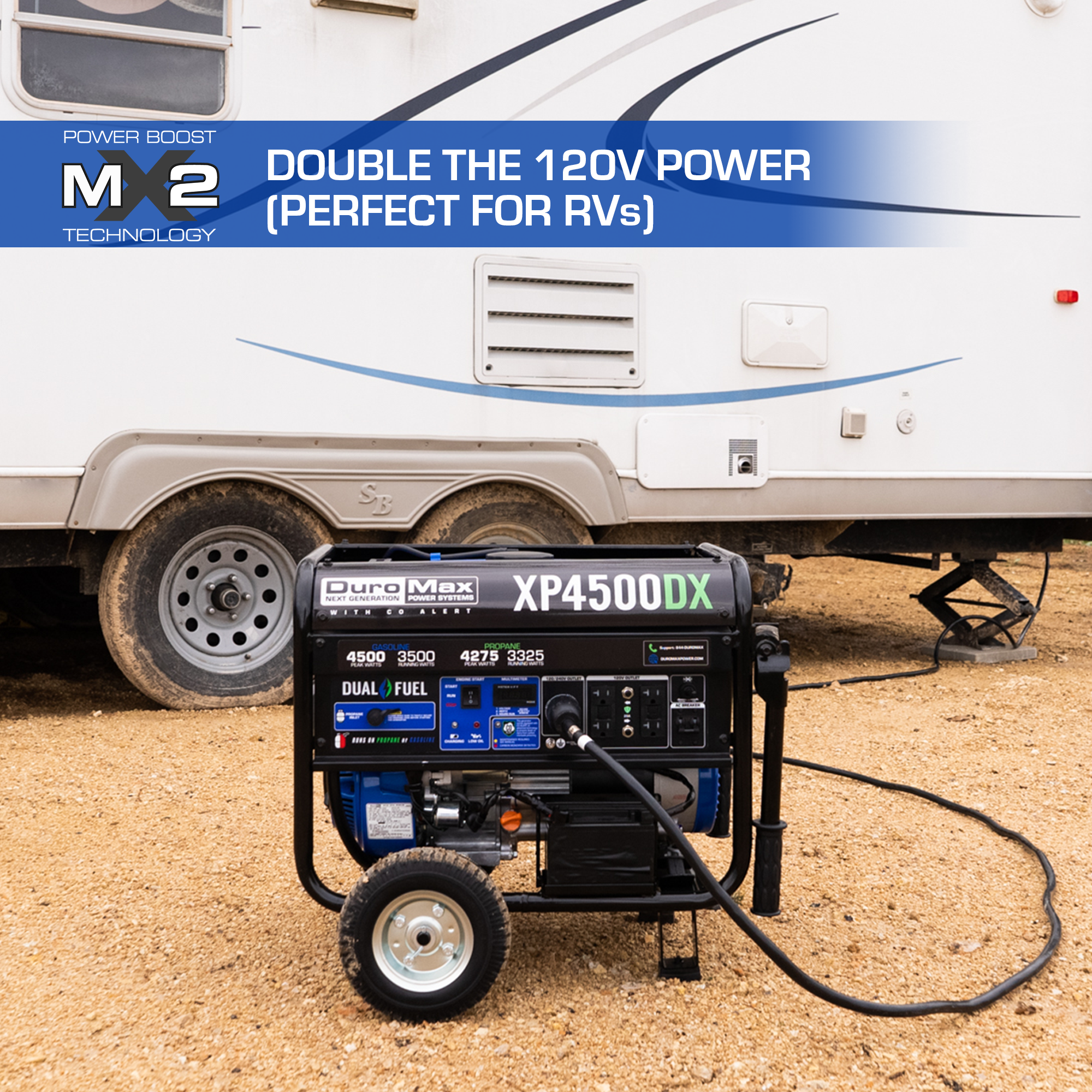 4,500 Watt Dual Fuel Portable Generator w/ CO Alert