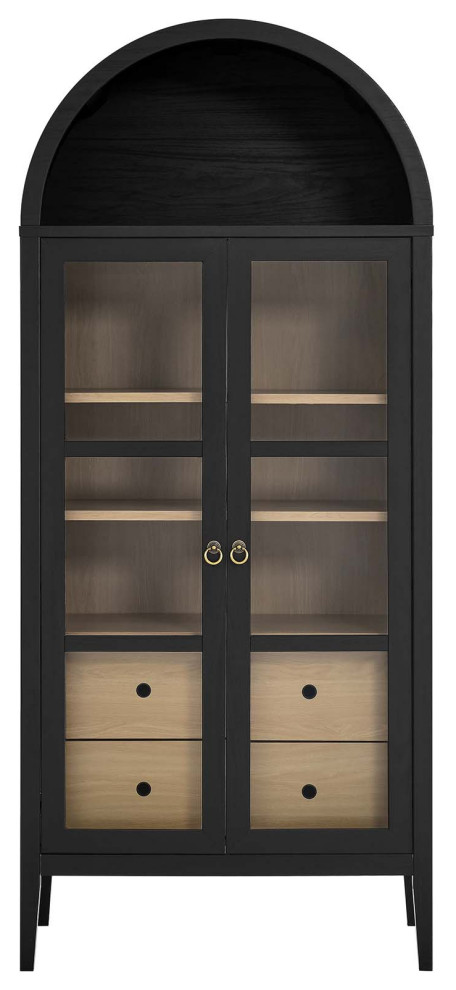 Nolan Tall Storage Display Cabinet   Black Oak   Modern   Accent Chests And Cabinets   by First of a Kind USA Inc  Houzz