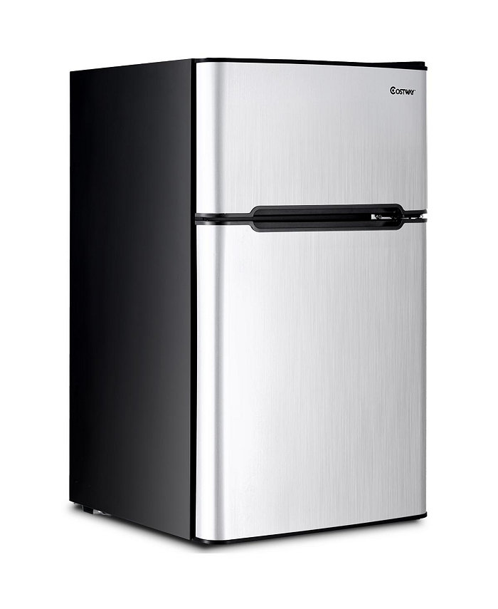 Costway Refrigerator Small Freezer Cooler Fridge Compact 3.2 cu ft. Unit