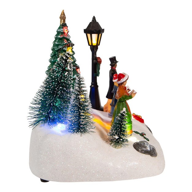 Kurt Adler Kurt Adler 6 3 inch Battery operated Light Up Musical Christmas Caroling Scene