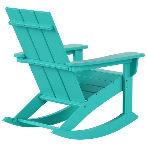 Polytrends Shoreside Modern EcoFriendly All Weather Poly Adirondack Rocking Chairs (Set of 2)