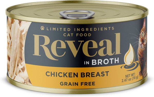 Reveal Natural Grain-Free Chicken Breast in Broth Flavored Wet Cat Food， 2.47-oz can， case of 24