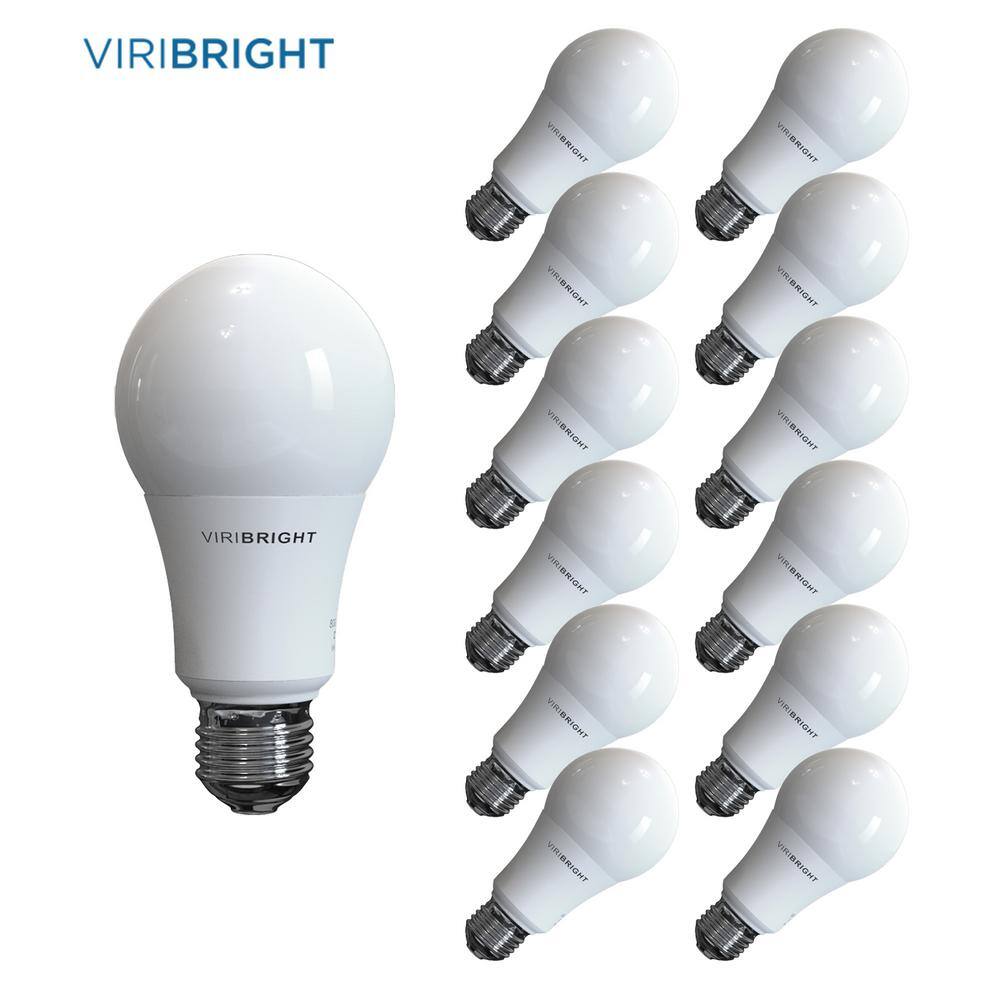 Viribright 60-Watt Equivalent Cool White (4000K) A19 E26 Base LED Light Bulbs (12-Pack) 750339-12