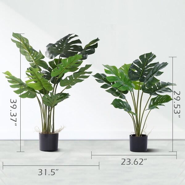 Philodendron Artificial Plant Tree In Round Pot