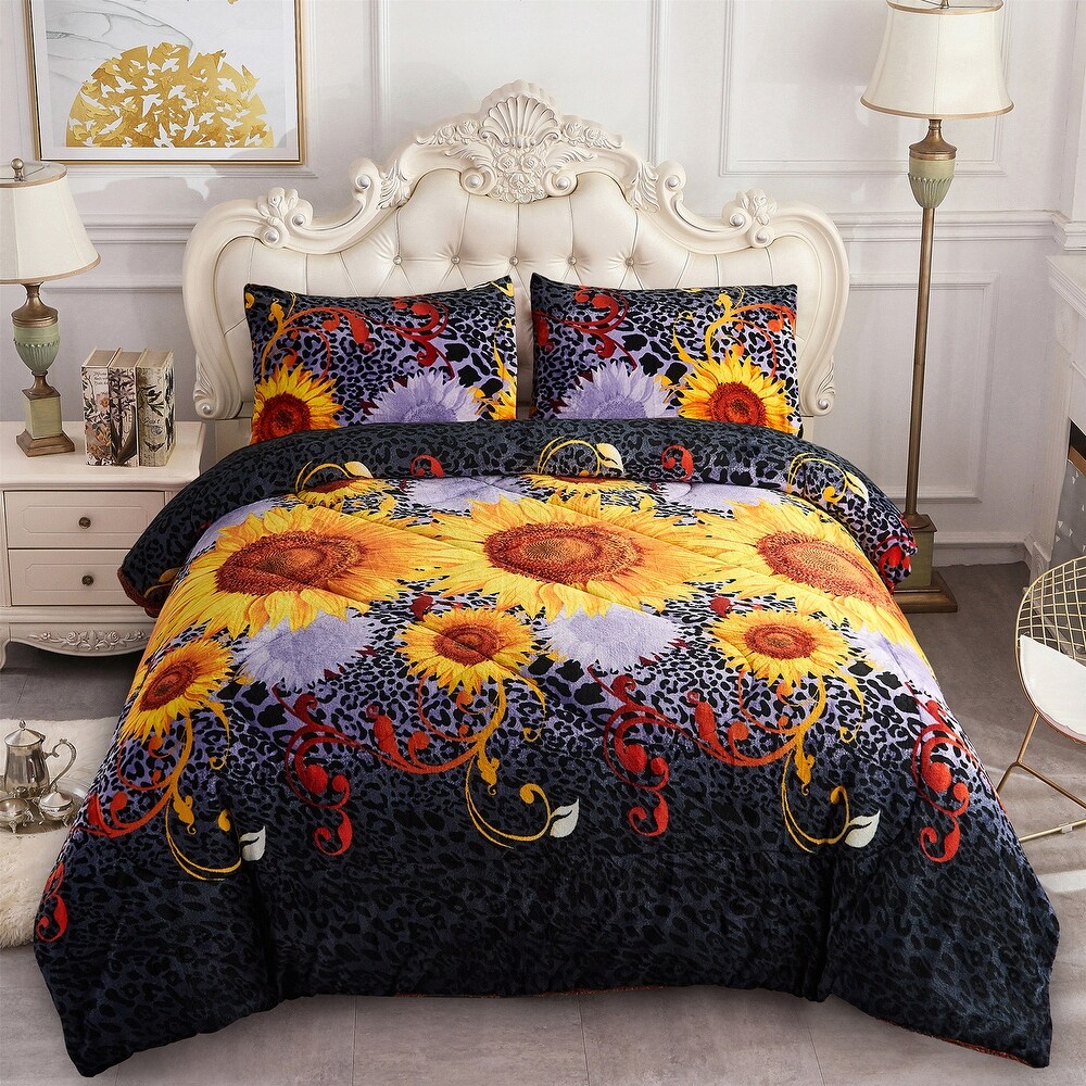 3 piece Fleece/ Sherpa Comforter Set