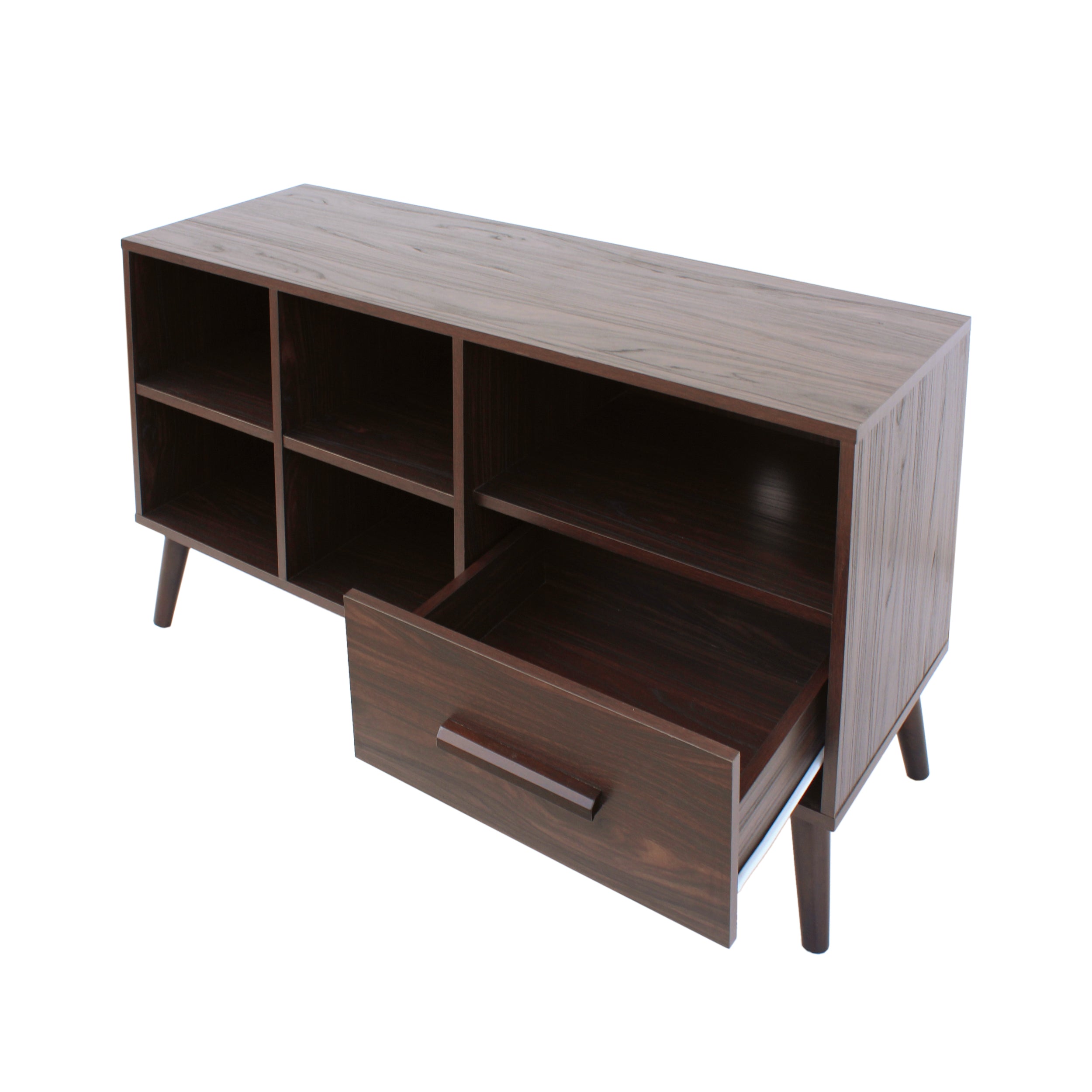 Melford Mid Century 3 Piece TV Stand & Bookcase Set