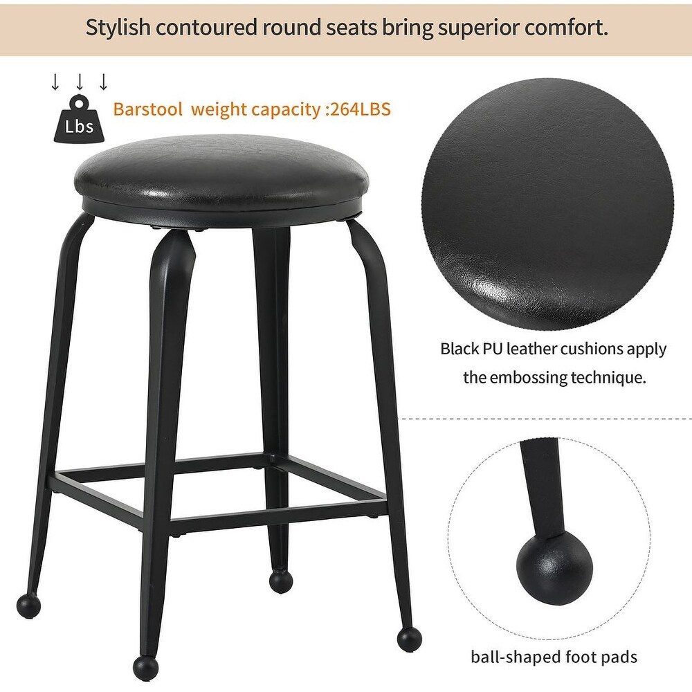 Kitchen counter height dining table with 3 barstools