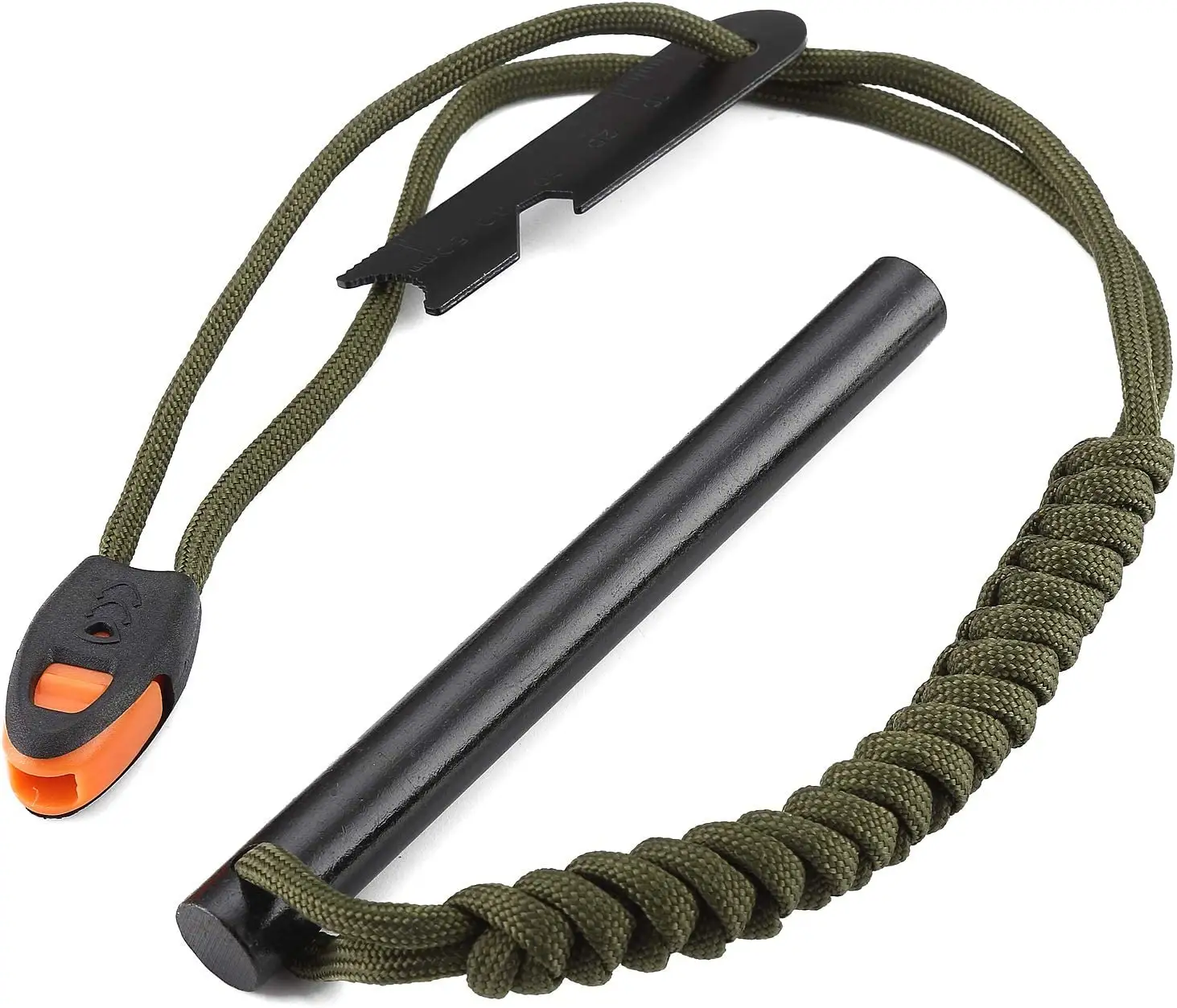 Camping Hiking Ferro Rod Striker Waterproof Steel Survival Ferrocerium Rod Paracord Magnesium Flint Fire Starter