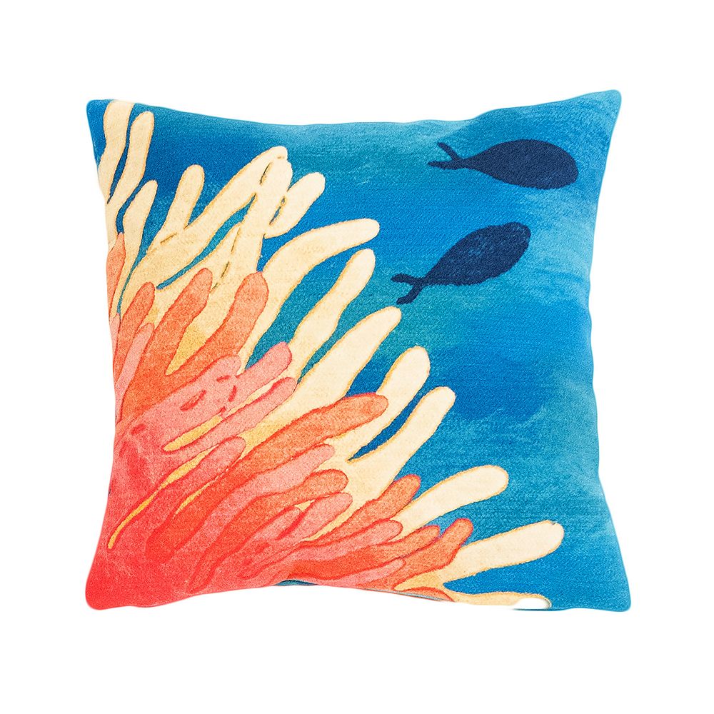 Liora Manne Visions III Reef and Fish Indoor Outdoor Throw Pillow