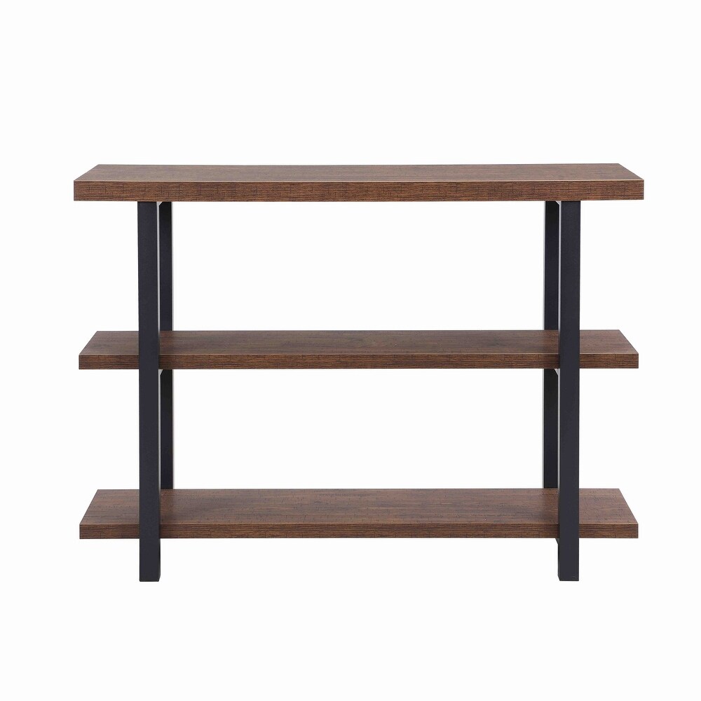 Wood and Metal Sofa Table  Narrow Hallway Table  3 Tier Console Table