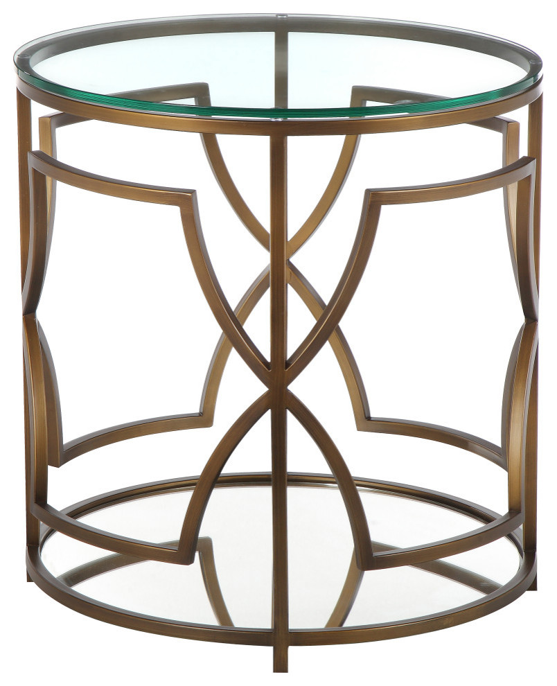 Edward Round Side Table   Contemporary   Side Tables And End Tables   by American Home Classic Inc.  Houzz