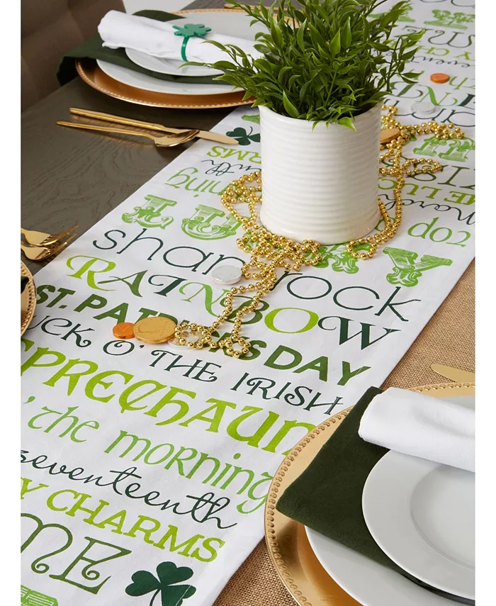 Design Imports St Patrick's Day Print Table Runner