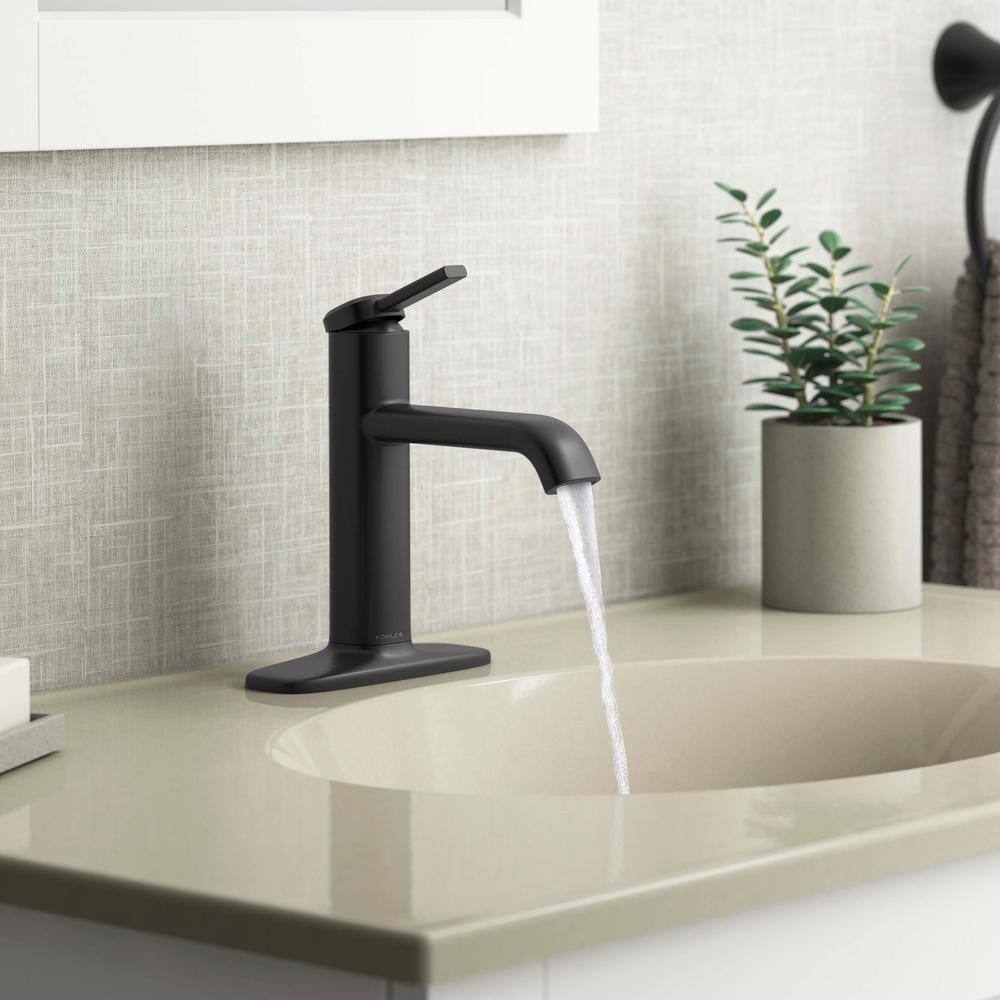 KOHLER Ashan Single Hole Single-Handle Bathroom Faucet in Matte Black K-R27136-4D-BL