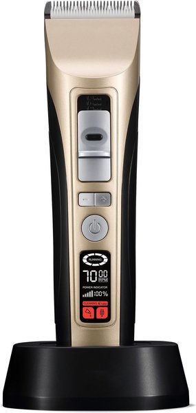 PATPET P950 Rechargeable Five-Level Speed Regulation Seat Pet Grooming Clippers， Gold