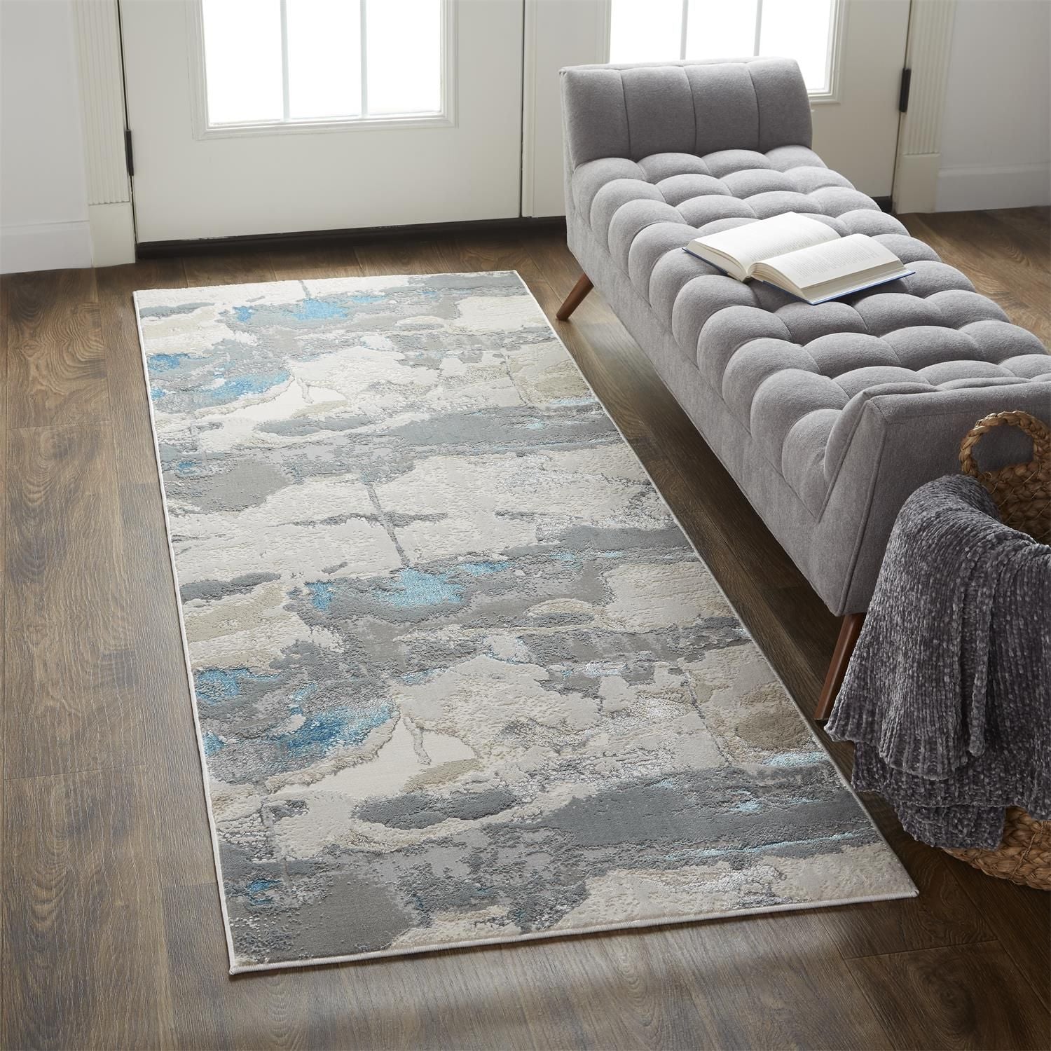 Aurelian Silver and Teal Rug by BD Fine