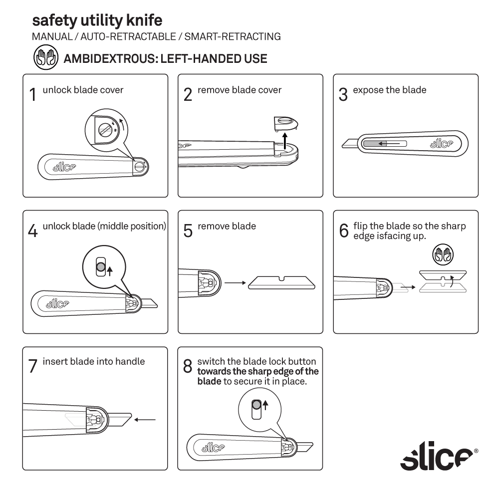 Slice Utility Knife Auto Retractable Nylon Handle