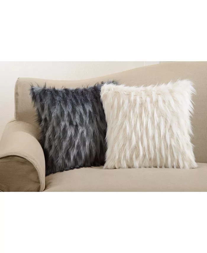 Saro Lifestyle Faux Fur Decorative Pillow， 18