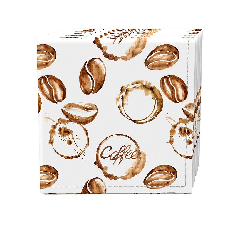 Napkin Set of 4， 100% Cotton， 20x20， Coffee Shop Print