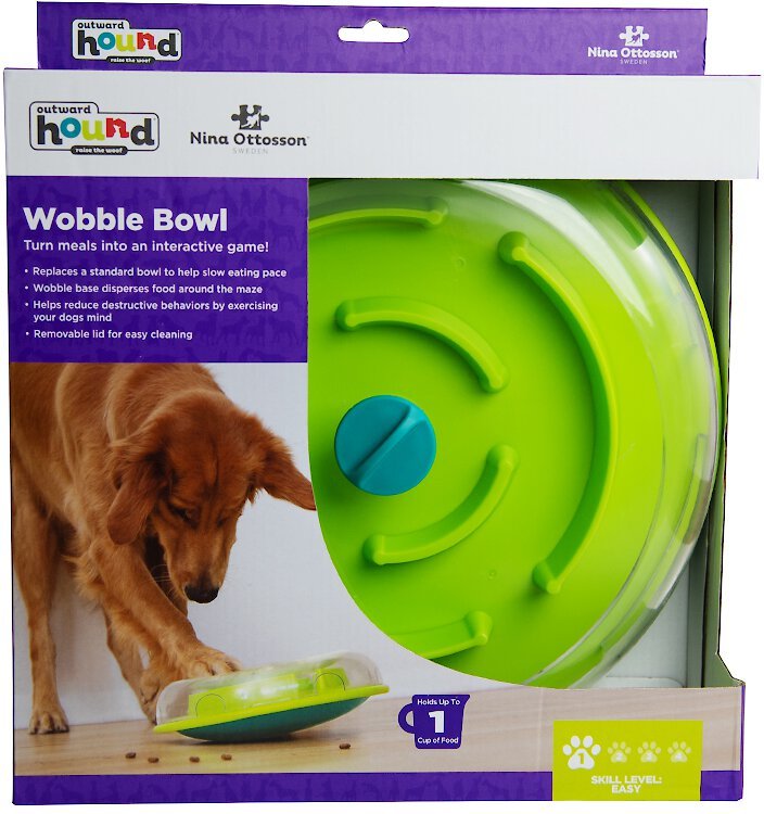 Nina Ottosson by Outward Hound Wobble Plastic Slow Feeder Dog Bowl