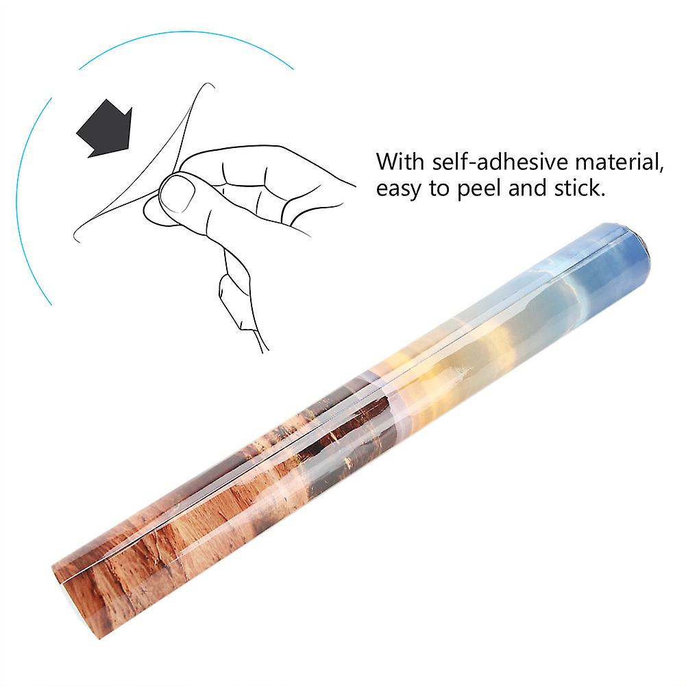 Sun And Desert Style Aquarium Fish Tank Background Poster Pvc Adhesive Decor Paper (76*46cm)