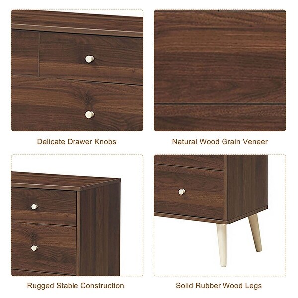 4 Drawer Dresser Free Standing Chest Wooden Storage Cabinet Organizer - - 36142259