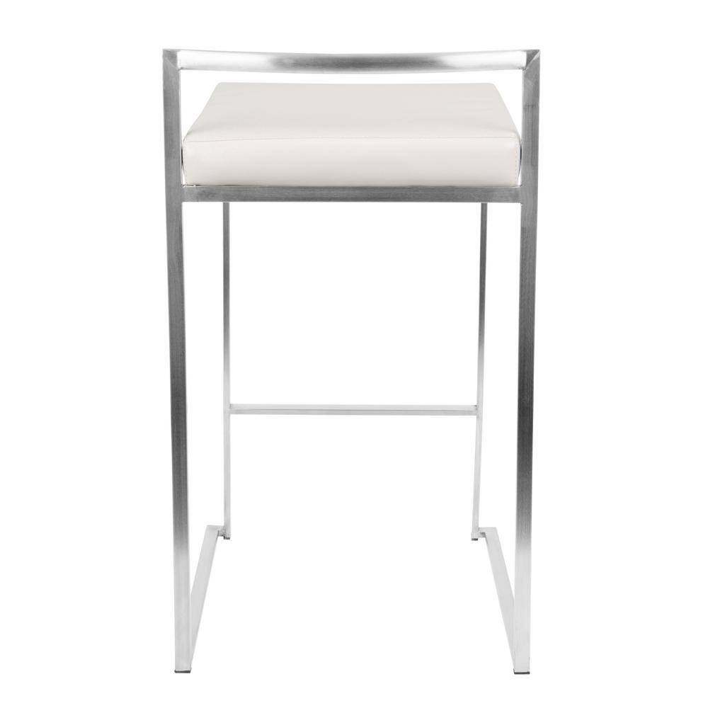 Lumisource Fuji White Stackable Counter Stool (Set of 2) CS-FUJI W2