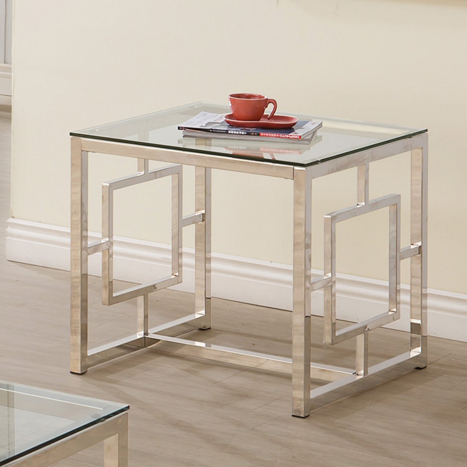 Coaster Furniture Square Glass Top End Table