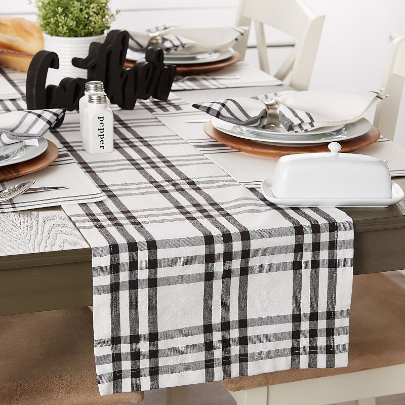 72 Table Runner with Homestead Plaid Design