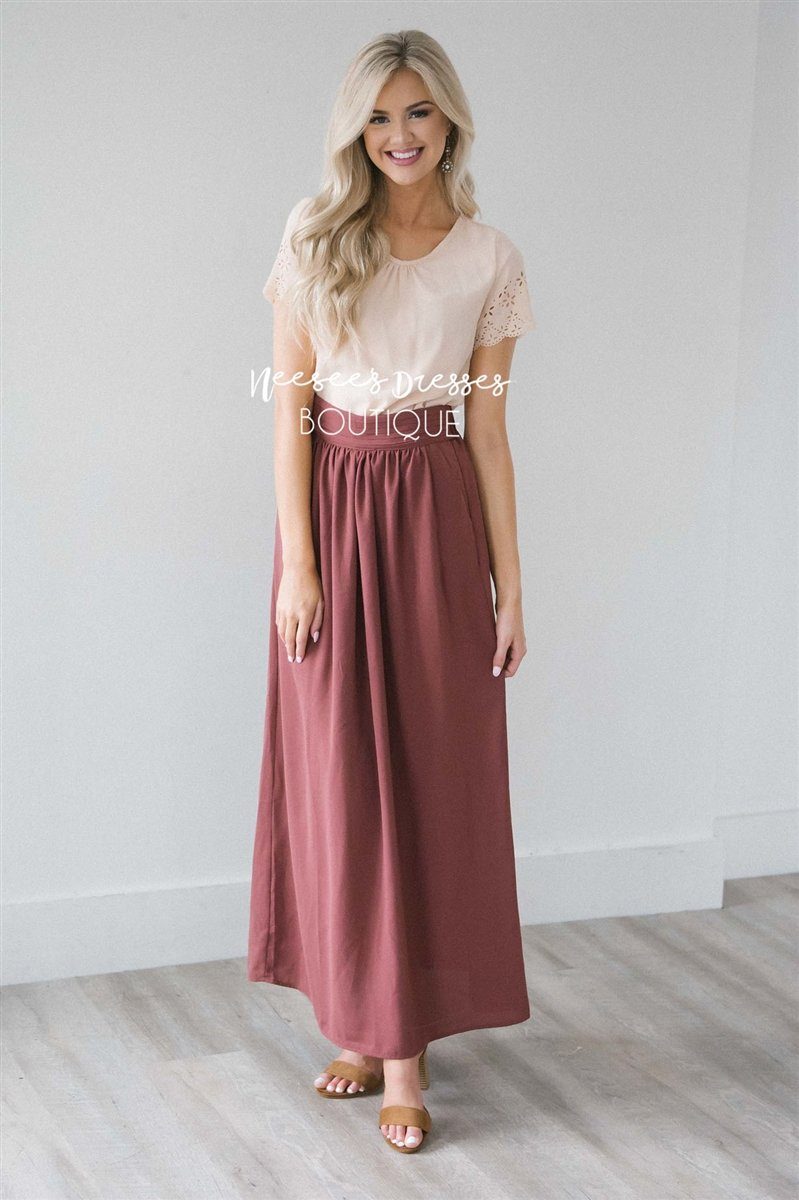 Burnt Mauve Maxi Skirt