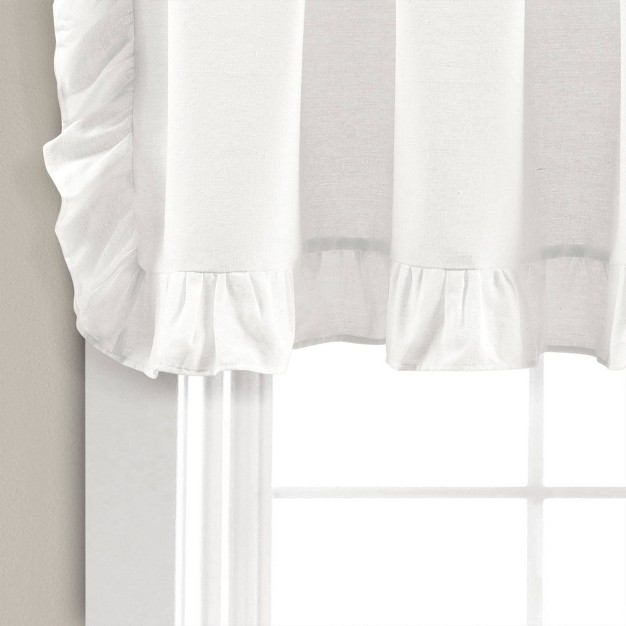 Linen Ruffle Window Valance White Lush D cor