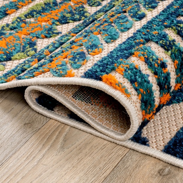 World Rug Gallery Modern Stripes Faded Geometric Indoor outdoor Area Rug