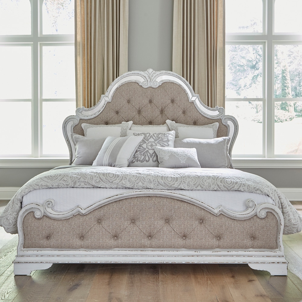 Magnolia Manor Antique White King Optional Upholstered Bed