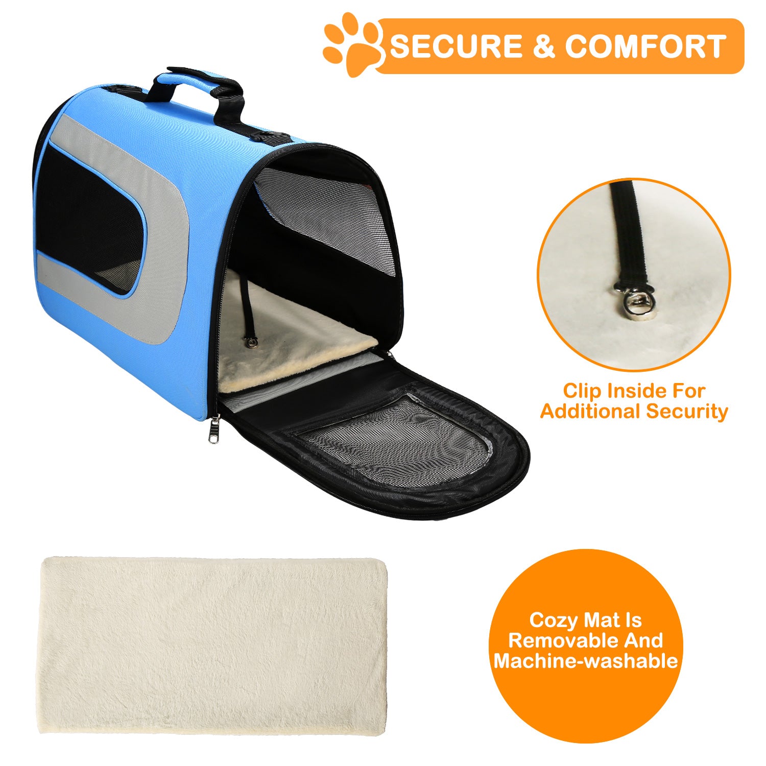 Soft-Sided Pet Travel Carrier for Small Middle Cats Dogs Puppy,Portable Collapsible Dog Carrier Bag, Airline Approved