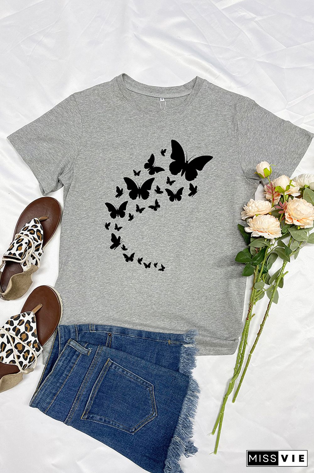 Flying Butterflies Graphic T-Shirt Wholesale