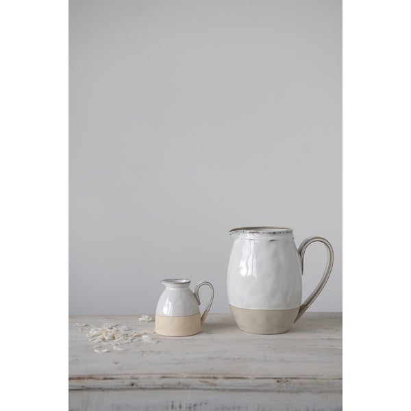 White Stoneware Pitcher