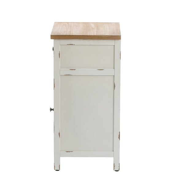 Multi-Color Wood 1-Drawer 1-Door Side Table with Storage - 28.2