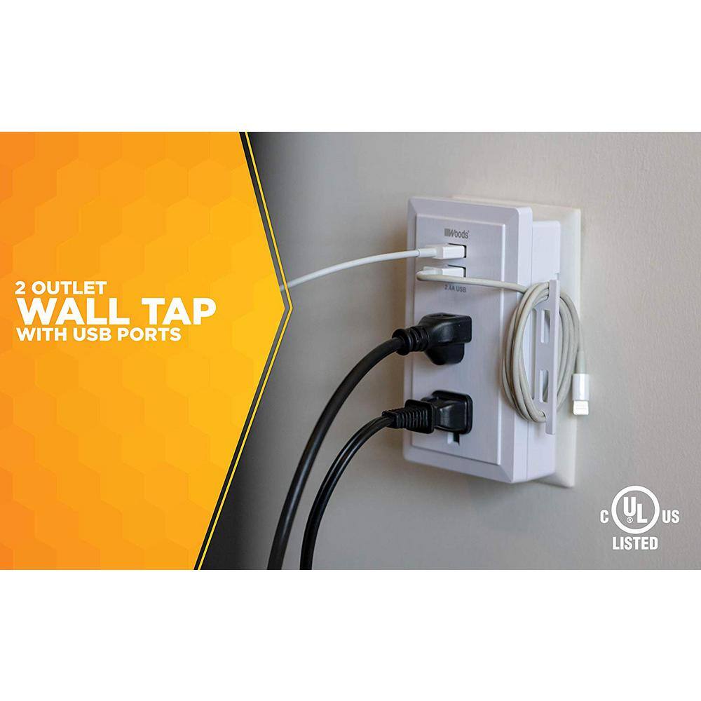 Southwire 2.4-Amp 2-Outlet2-USB Plug-In Wall Charger 41230