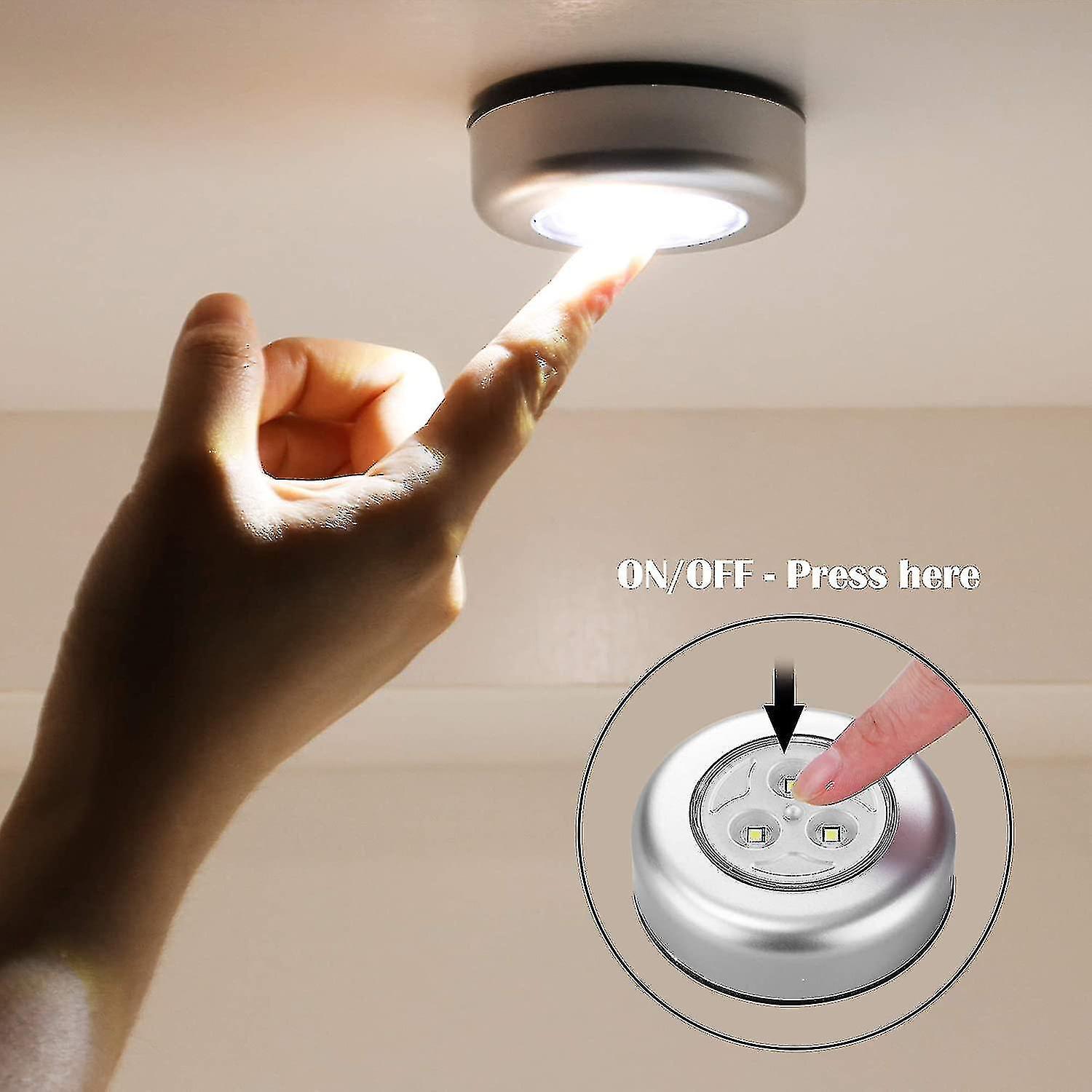 Night Lights Led Lamp 6pcs Self-adhesive Led Spot Lamp Additional Lighting For