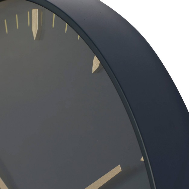 Glass Wall Clock With Gold Accents Dark Blue Olivia amp May